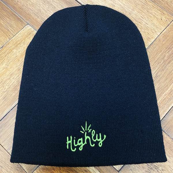 navy blue highly delicious beanie cap